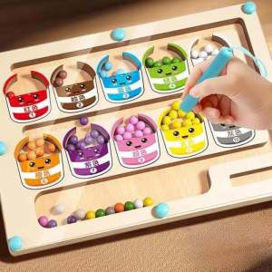Magnetic Digital Bead Magnetic Maze Toy For Childrens Puzzle Practice Attention and Concentration Training Game for Ages 2-6