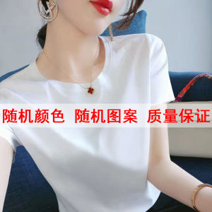 2023 Short Sleeve Niche Style Summer New Arrival Print Pure Cotton Womens Wear White round Neck T-shirt Female plus Size Loose Top