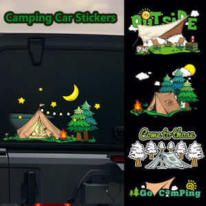 สติกเกอร์ติดรถแคมป์ปิ้งกลางแจ้งสะท้อนแสงสติ๊กเกอร์ภาพติดหน้าต่างติดรถยนต์สำหรับเดินทางผจญภัยออฟโรด