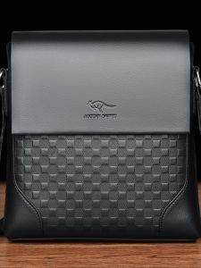 Mens Casual Large Capacity Business Single Shoulder Bag Slant Cross Leather Bags Korean Style Vertical Size Two Cowhide