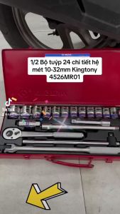 1/2 Bộ tuýp 24 chi tiết hệ mét 10-32mm Kingtony 4526MR01