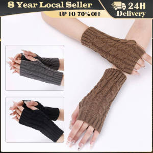 Women Winter Fingerless Gloves Warm Plush Wool Knitted Mittens Elegant Wrist Arm Hand Half Finger Elastic Short Gloves Guantes
