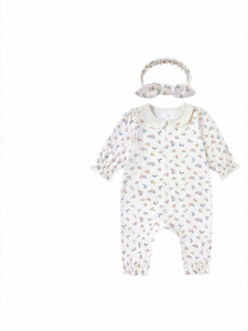 Purcotton | Bộ Ngủ Áo Bodysuit Cotton Mềm Có Probiotic