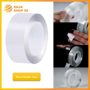 Double Tape Nano Selotip Bening 2 Sisi Serbaguna 1M 3M & 5M
