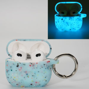Airpods Pro Case Luminous Airpods 3rd Generations Case Creative Floral Soft Silicone Airpod 1 2 Gen Earphone Case Apple Wireless Bluetooth Headset Accessories Shockproof Protective Cover Casing with Keychain Ring