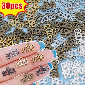 30PCS 2026 Alloy DIY Jewelry Making Pendants Keychains Hangings New Year Fashion Necklace Earring Bracelet Accessories