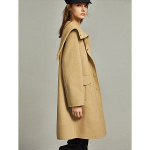 Elle | 100% Wool Double Sided Hooded Overcoat