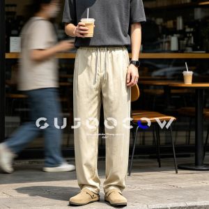 GUJOOCOW | Quần Tây Phong Cách Retro Tencel Linen Dành Cho Nam
