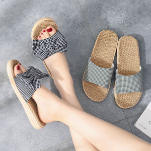 รองเท้าแตะพื้นหนาสำหรับใส่ในบ้าน รองเท้าแตะผ้าลินินฤดูใบไม้ผลิและฤดูใบไม้ร่วงสำหรับผู้หญิง รองเท้าแตะแบบเงียบสำหรับใส่ในบ้านสำหรับคู่รัก รองเท้าแตะกันลื่นสำหรับผู้ชาย รองเท้าแตะสำหรับใช้ในบ้านทั้งปี