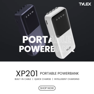 Tylex XP201 Power Bank  Built-In Cable Portable Boarding Intelligent  LED Digital Display