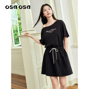 OSA | Slant Shoulder Two-piece Style Dress