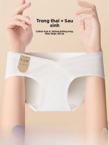 Quần lót bà bầu MiiOW cotton cạp thấp không đường may nâng đỡ bụng