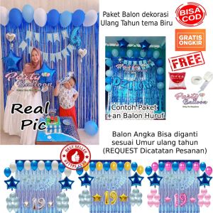 Paket Dekorasi Ulang Tahun Murah Biru: Dekorasi Balon & Dekorasi Anak Dewasa