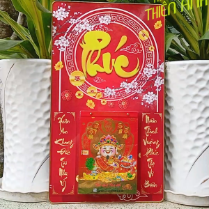 Lịch 2026 PHÚC Kích thước: 34x60cm bọc viền vàng kèm bloc 14.5x20.5cm (PH)