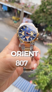 Đồng hồ nam dây kim loại ANBSHOP 0RIENT 807 6 kim size 42mm nhiều màu chống nước 3atm vỏ thép không gỉ