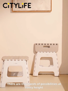 Citylife Thickened Foldable Stool Childrens Small Stool Household Plastic Chair Outdoor Camping Portable High Stool (Hold Up To 120kg)