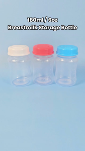 EZYLITTLES 180ml Breastmilk Storage Bottle Wide Neck BPA Free Baby Feeding Milk Bottle Leakproof Design Easy Clean Reusable Infant Milk Container Safe Material for Pumping Storing Warming Breast Milk Newborn Essential Travel Friendly