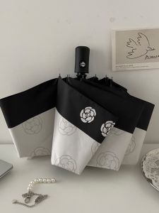 Retro Ins Tự Động Nắng Mưa Hai Trong Một Xếp Ly Lều Chống Tia UV Chống Nắng Kiểu Pháp Chống Nắng Cho Người Lớn Mùa Thu