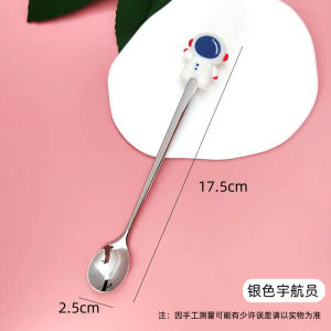 304 Stainless Steel Stirring Spoon Cartoon Coffee Spoon Cute Spoon Long Handle Afternoon Tea Stirring Spoon Cake Dessert Spoon