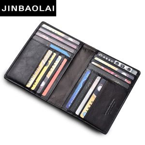 New Soft Genuine Leather Mans Passport Cover ID Card Case Purse Bank Credit Card Holder Travel Wallet For Men Black Brown