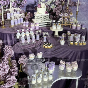 เทปผ้าริบบิ้นพับได้ ปาร์ตี้สีม่วง ตกแต่งโต๊ะของหวาน ปิดกล่อง ปิดฝา กระปุก มูส กระดาษ ปีกผีเสื้อ กระดาษ ปีกผีเสื้อ