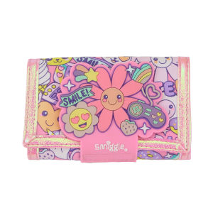 Úc smiggle trẻ em ví con gái hoa hồng hoa hướng dương đỏ Ví cầm tay ví gập bằng da ba lớp Ví Đựng Thẻ Ví đựng xu 5 inch