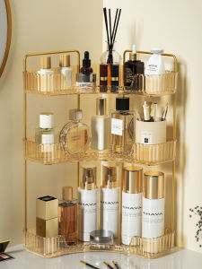 Accessible Luxury Dresser Cosmetic Storage Corner Shelf Bathroom Desktop Lipstick Perfume Skin Care Storage Box