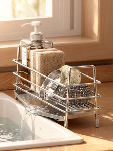 BANGJIE | Stainless Steel Sink Side Drain Rack Water Absorption Storage Shelf