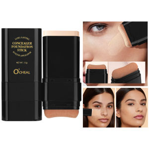 Ocheal Two In One Concealer Foundation Stick Facial Matte Waterproof Bronzer Contouring Face Coverage Moisturizing Makeup Cream