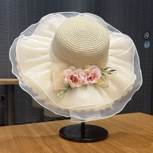 Travel Fashion Floral Woven Fisherman Hat Face Slimming Sun Protection Hat Summer Outdoor Straw Hat Stylish Trendy Cap