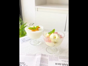 kokepope Glass Dessert Bowl Sundae Ice Cream Cup Pudding Yogurt Appetizer Cups