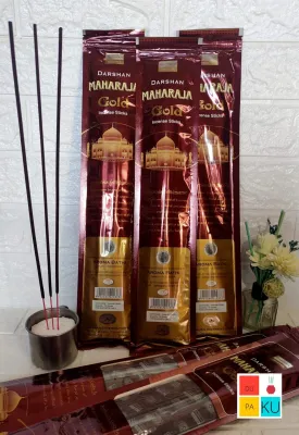 Dupa India Red Bathi Maharaja Gold Incense 50 Sticks By Darshan Original