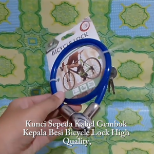 Kunci Sepeda Kabel Gembok Kepala Besi Bicycle Lock High Quality