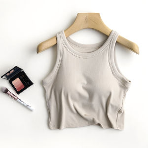 Sling Basic Padded Bras One French Chic Vest Short Summer Outwear Beautiful Back Basic Tops