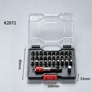 Electric Screwdriver Bit Set 32Pcs Magnetic Hex Shank For Power Drill Maintenance Repair Disassembly Motorcycle Portable Tool