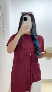 6127 Frisca Pearl Plisket Top Blouse Atasan Wanita