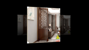 Vách ngăn phòng khách vách ngăn tủ kệ bằng gỗ CNC405 - Nội thất lắp ráp Viendong adv