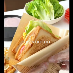 100 Sheets Sandwich Wrapping Paper Bag Compact Bread Paper Food Wrapping Paper for Breakfast