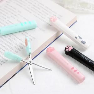 4Style Portable Folding Cats Paw Scissors Stainless Steel Art Tool Multi-Function Pen-Shaped Scissors for Handbooks Office Use