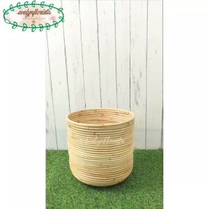 Cover Pot Cover Tanaman Hias Anyaman Rotan Ulir Storage Ruang Tamu