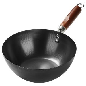 Mini Non-Stick Flat-Bottom Wok for Induction Cooker Home Use Uncoated Iron Cooking Pot Small Size for Single Person Meal