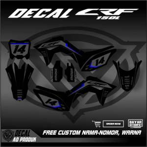 Sticker variasi decal full body honda CRF 150 L decal crf 150 Full blok Motif Grafis Bebas Custom