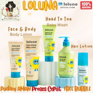 LOLUNA Head to Toe Baby Wash 100ml/300ml | Face & Body Lotion 80ml | Loluna Hair Lotion 100ml - Sabun Mandi bayi & Cream Wajah baby