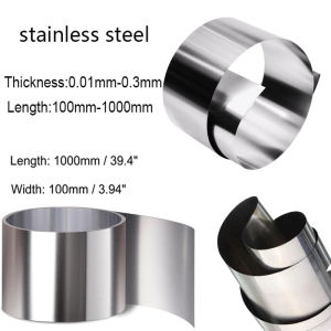 1PC Thin Steel Stainless Steel Foil Length 100-1000mm 1PC Steel Strip Thickness 0.01mm~0.3mm