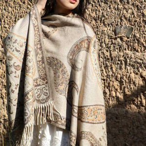 Multifunctional Desert Style Scarf Womens Shoulder Wrap Polyester Fiber Geometric Pattern Korean Style Spring Autumn Winter