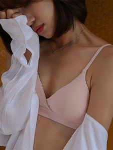 เสื้อชั้นในผ้าฝ้ายไร้โครง ไร้ข้อจำกัด ใส่สบาย สำหรับผู้หญิง ชุดชั้นในเนื้อบาง 3/4 คัพ ทรงครึ่งวงแหวน สำหรับนักเรียน