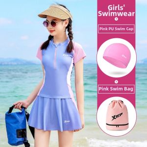 XTEP | Split Conservative Girls Swimwear