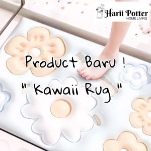 HARII POTTER HOMELIVING KAWAII 3D Printed Rug  Cute Design Floor Mat Antislip Tikar Permaidani