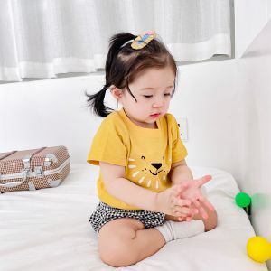 Bộ Đồ Trẻ Em Mùa Hè Hoạt Hình Cho Bé Gái Vải Cotton Nguyên Chất Phong Cách Hàn Quốc Quần Áo Hai Mảnh Cho Bé Gái