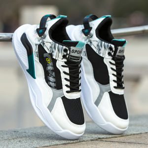 Mens High Top Board Shoes Spring New Leather Surface Breathable Anti-Slip Casual Sports Shoes Comfortable All-Match Style